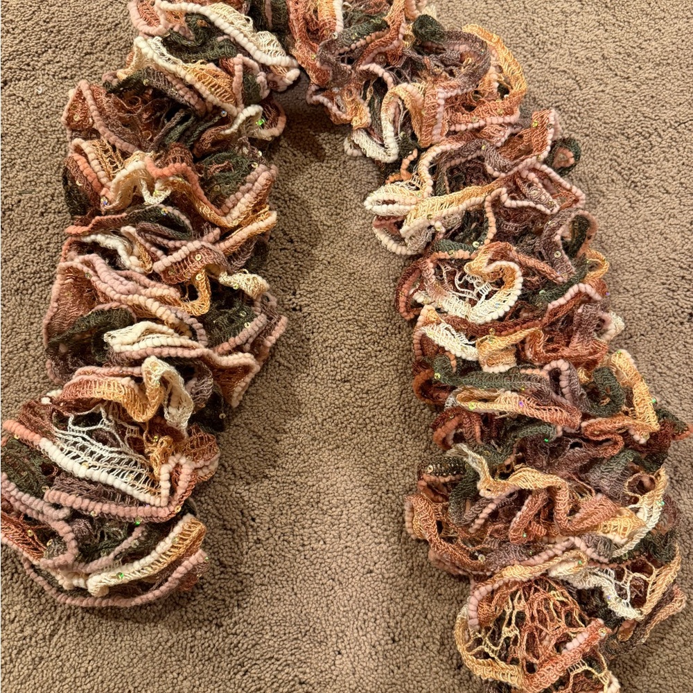 Chic Ruffled Scarf in Earthy Tones